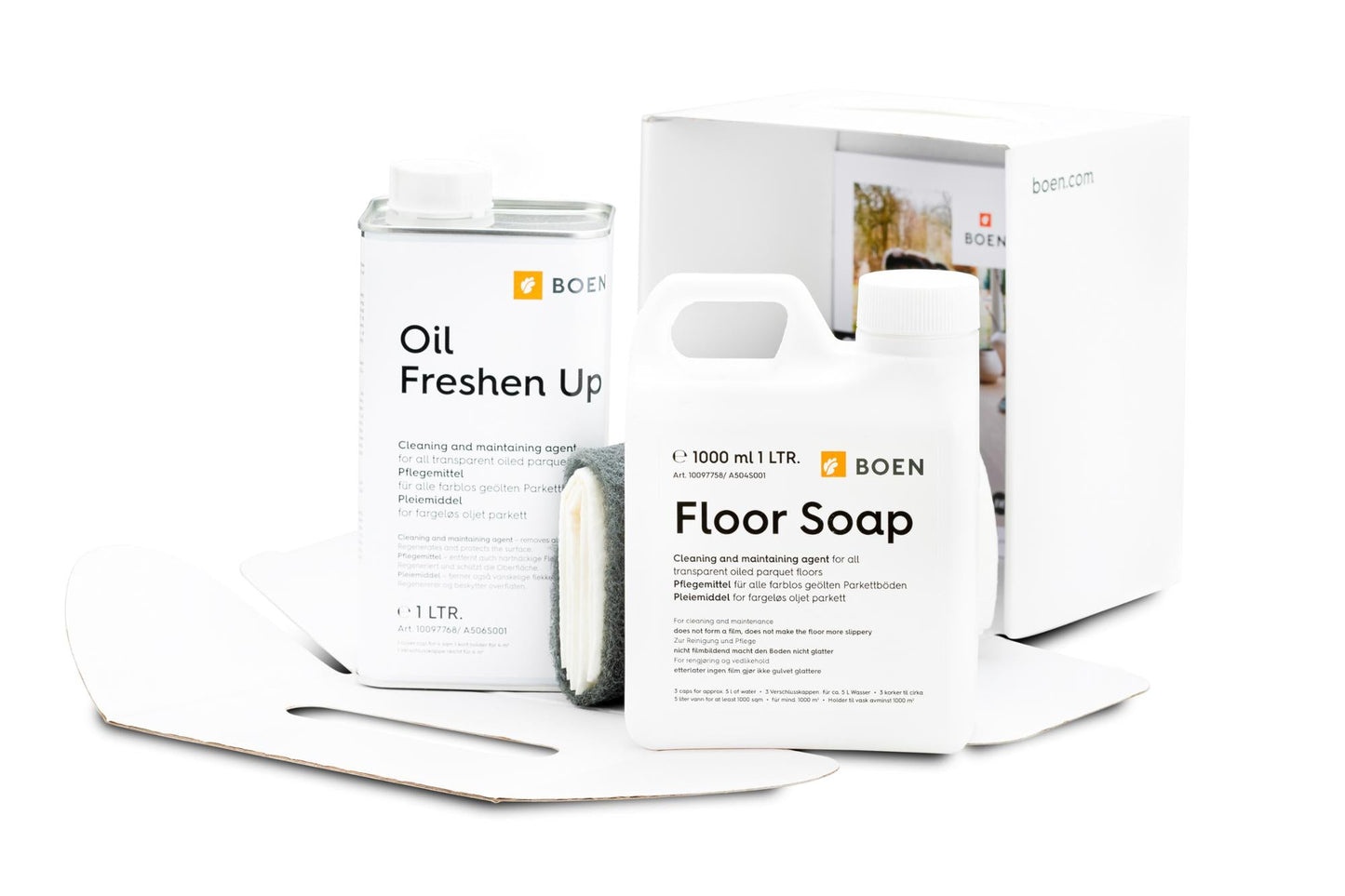 Boen - Care & Maintenance Oil Kit - 1L Floor Soap & 1L Oil Freshen Up - White