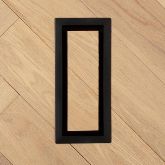 Fittes - Framed Floor Vent Lite Matte Black 3" x 10"